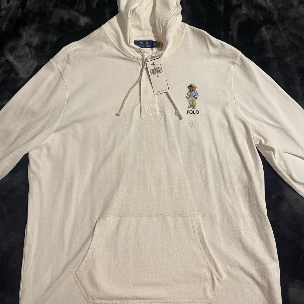 Polo by Ralph Lauren White Hoodie with Bear Logo